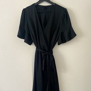 WhoWhatWear Satin Midi Wrap Dress - Size XL